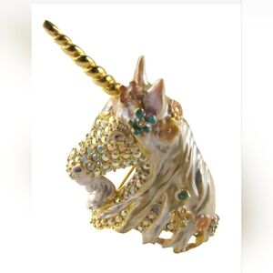 Kirk’s Folly Ophelia Unicorn Captivity Brooch Pin Gold Tone Rare NEW